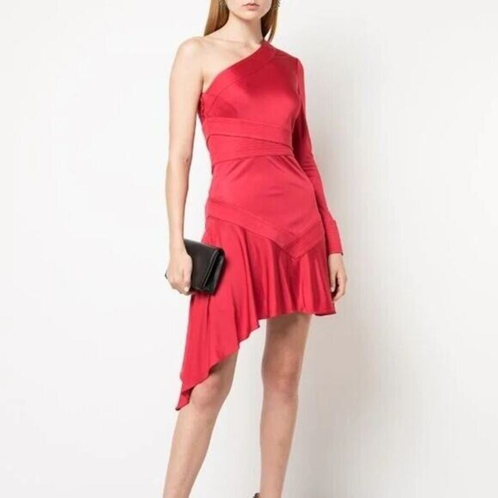 Alexis One-Shoulder Asymmetrical Red Dress